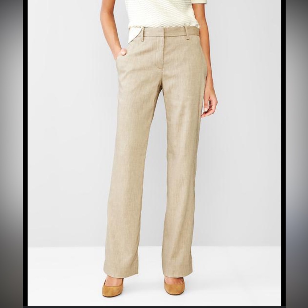 GAP Women's Beige Linen Perfect Trousers